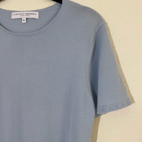 Carolina Herrera Cashmere Short Sleeve Top - Picture 1 of 16
